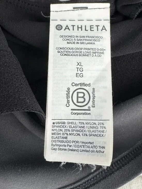 Athleta Conscious Crop D-DD+ Tank Black Camo Athleisure XL - Picture 7 of 7
